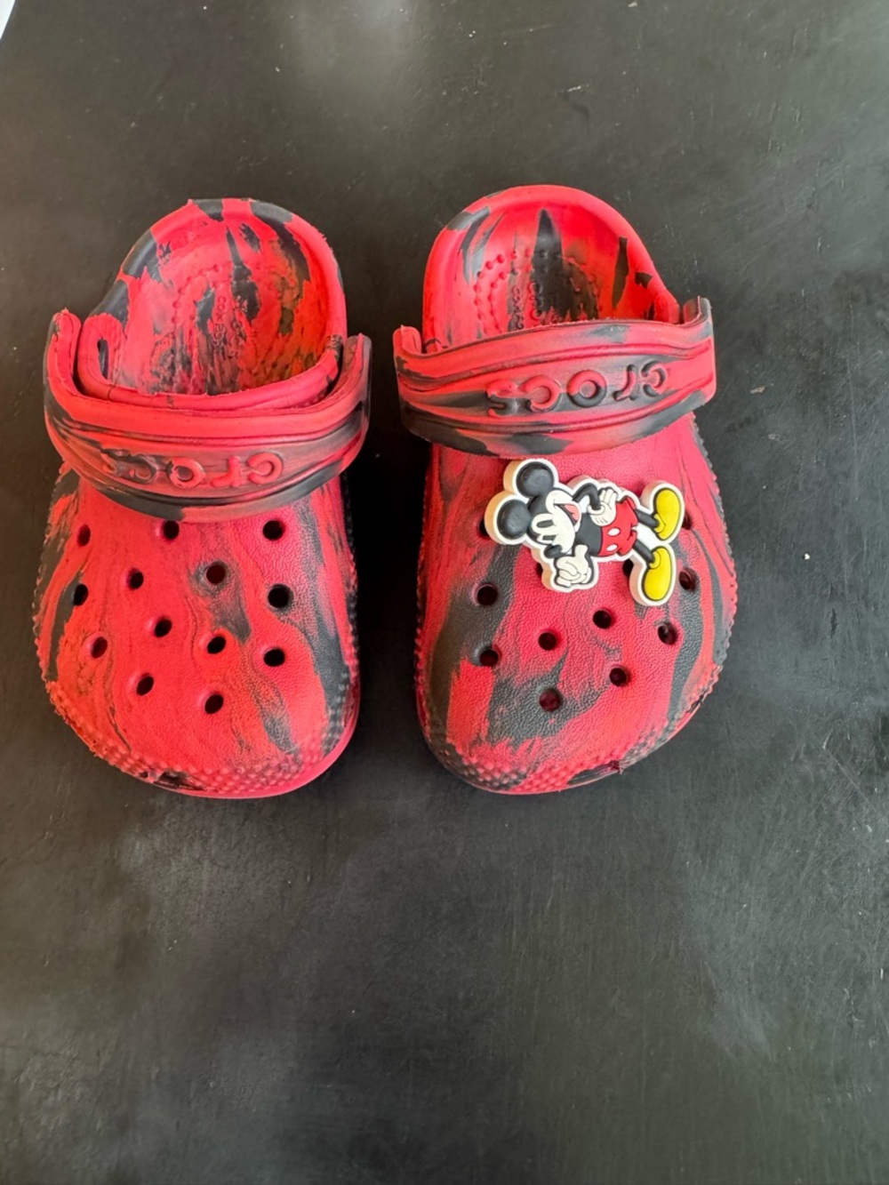 SOLD Red Kids Slip-On Clog with Mickey Accent